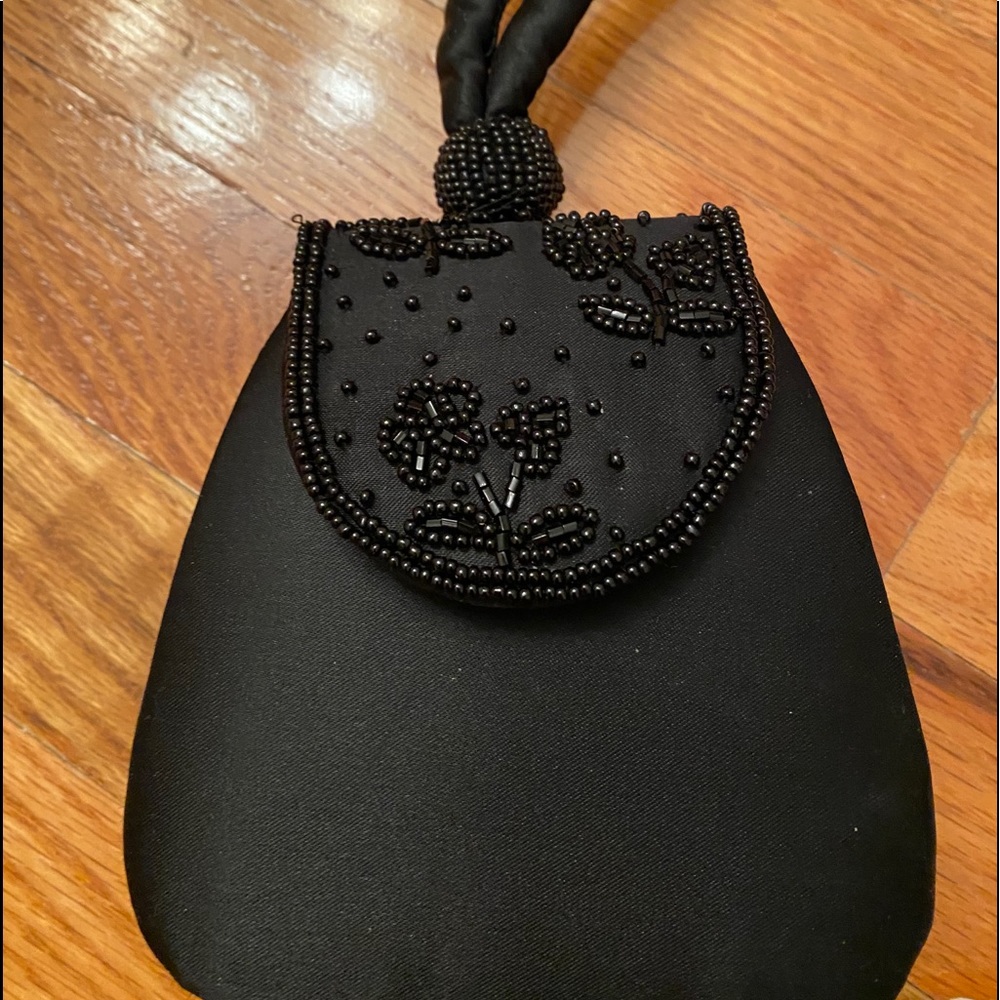 Satin Beaded small wrist and shoulder strap purse